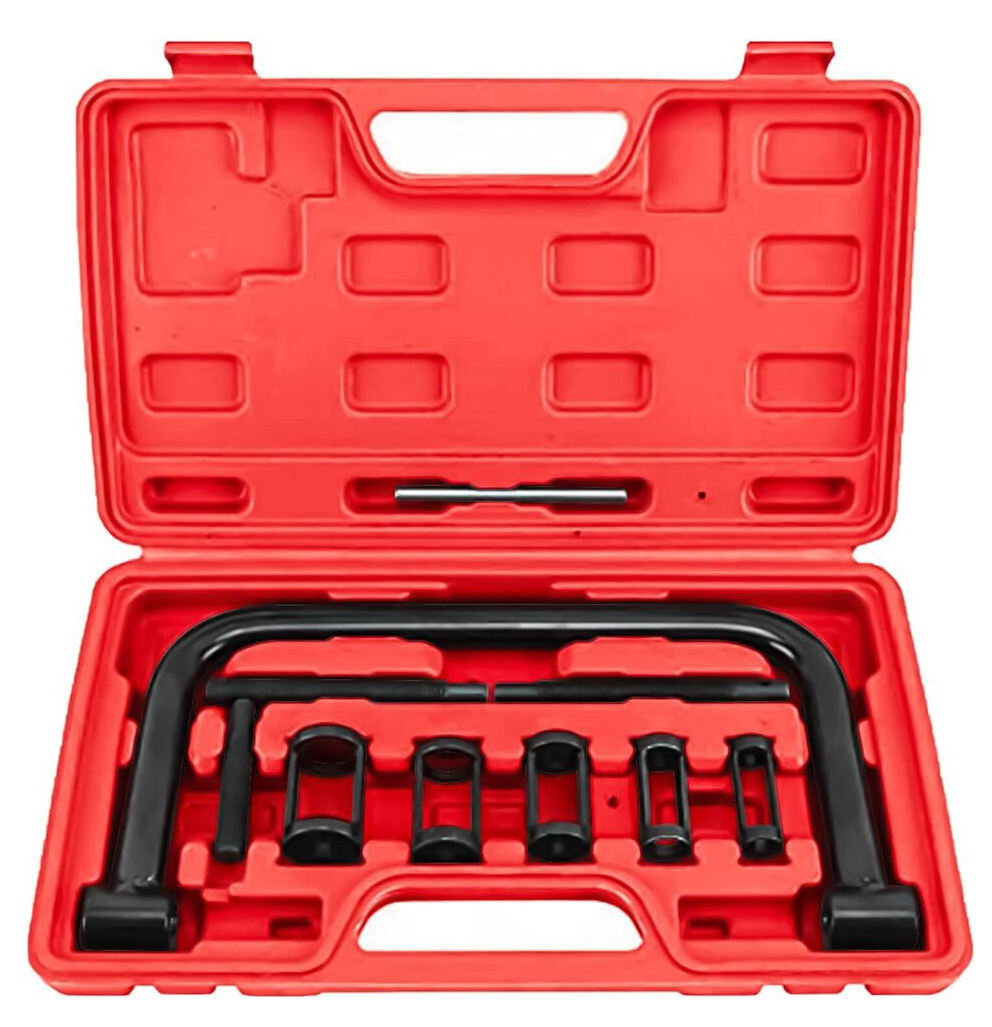 Solid Valve Spring Compressor Tool Automotive Compression C-Clamp Removal Tool Kit for Motorcycle ATV Car Small Engine Equipment