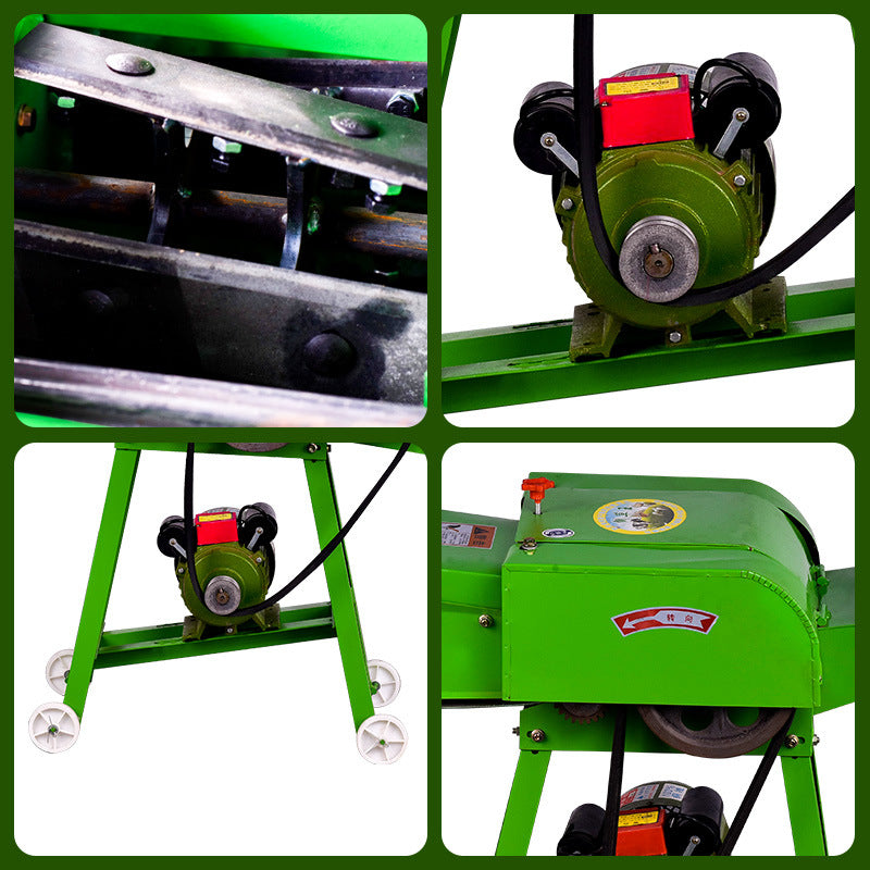 Straw Crusher Poultry Animal Cattle Feed Making Grass Shredder Chaff Cutter Machine