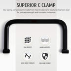 Solid Valve Spring Compressor Tool Automotive Compression C-Clamp Removal Tool Kit for Motorcycle ATV Car Small Engine Equipment