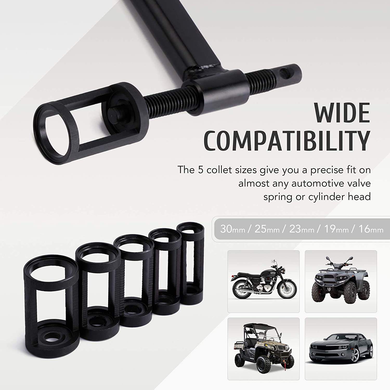 Solid Valve Spring Compressor Tool Automotive Compression C-Clamp Removal Tool Kit for Motorcycle ATV Car Small Engine Equipment